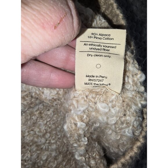 MATE‎ The Label Alpaca Pima Cotton Sweater L Cream Loop Knit Ethical Undyed Boho - Picture 8 of 8